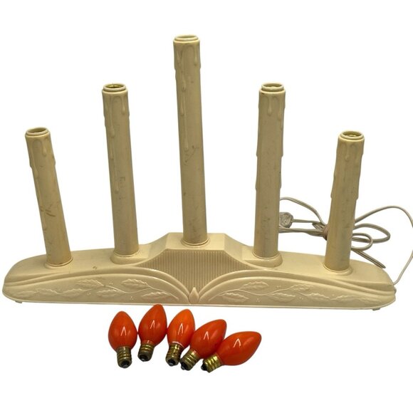 Vtg 5-Light Electric Indoor Plastic Candolier Candelabra Halloween Christmas - Picture 5 of 16